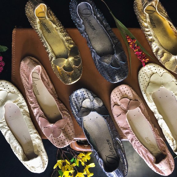 Delman Butterfly Ballet Flat ROSE 8M - Picture 1 of 4